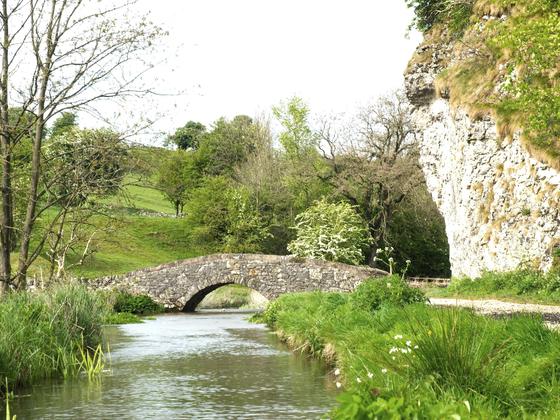 Bridge over the river at Cressbrook dale