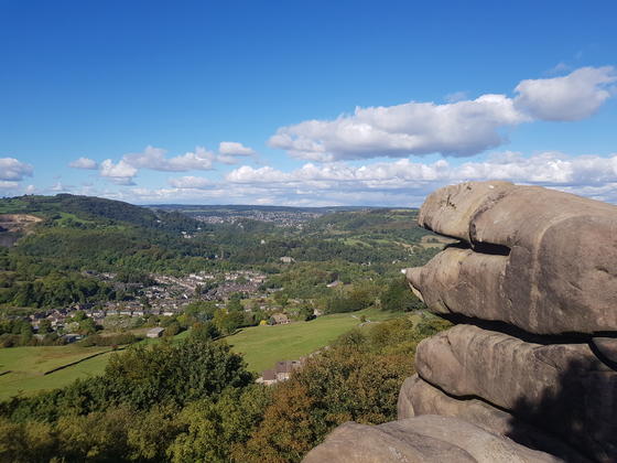 View over the valley below Black Rocks