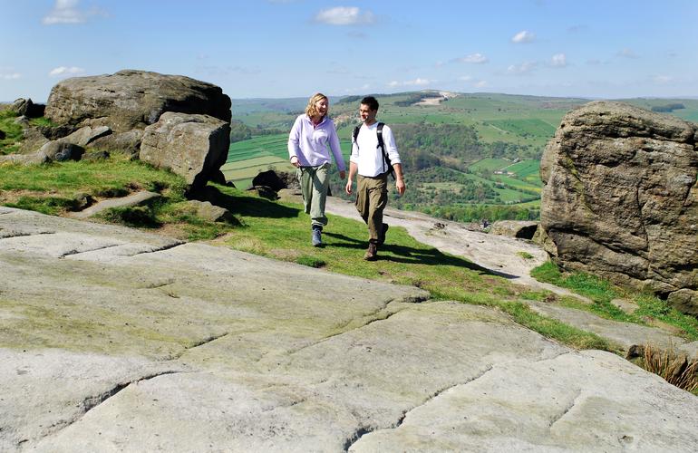 Couple walking in the Peak District